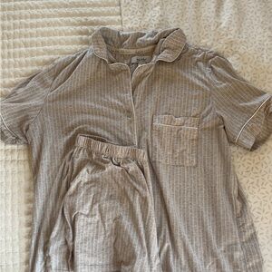 Striped Pajama Set with Pocket